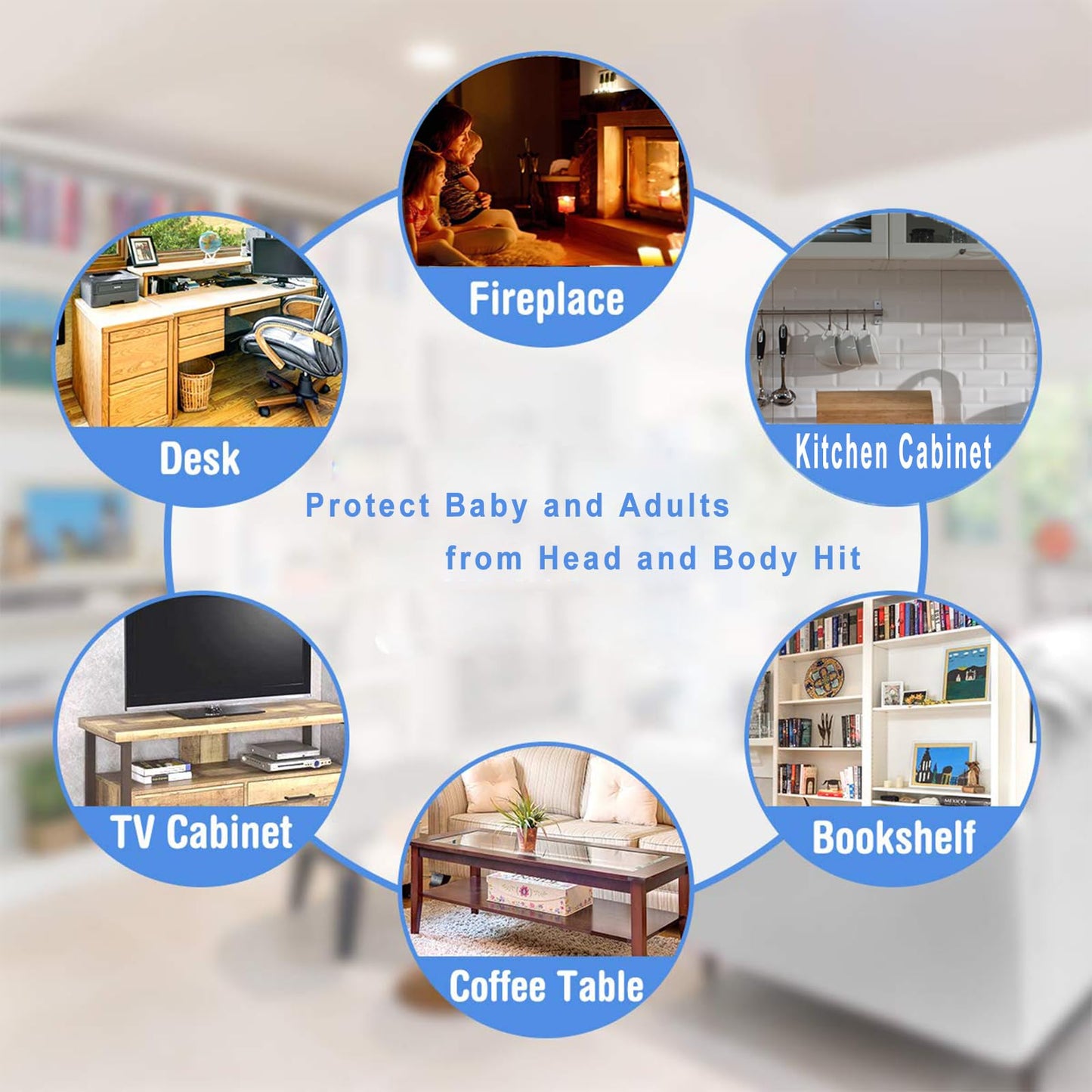 Angloria 100% Silicone Edge Protector: Clear Soft Table Guard