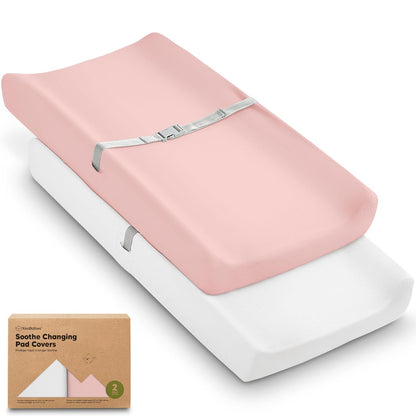 Soothe 100% GOTS-Certified Organic Cotton Changing Pad Covers (2-Pack)