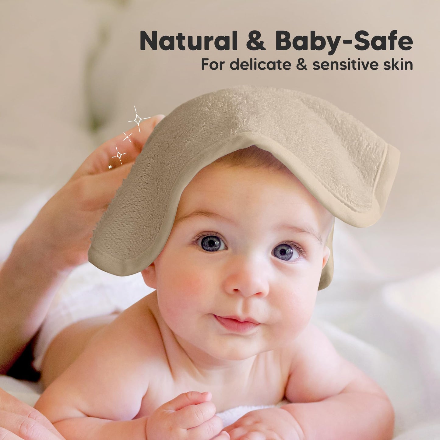 KeaBabies Bamboo Washcloths: 500GSM Ultra-Soft 6-Pack