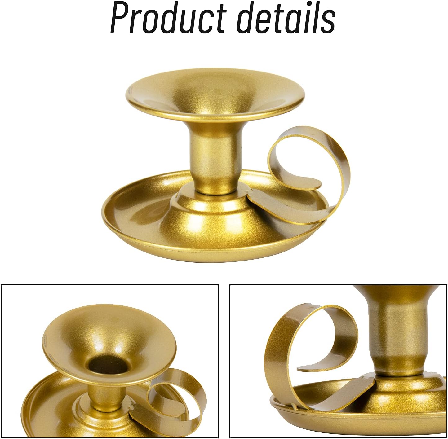 Retro Iron Taper Candlestick Holders (4 Pcs): Sturdy Metal Design for Permanent Home Decor