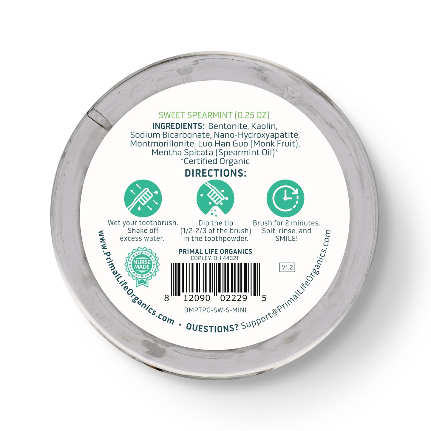 Primal Life Organics Dirty Mouth Toothpowder: Sweet Bubblegum 0.25 oz