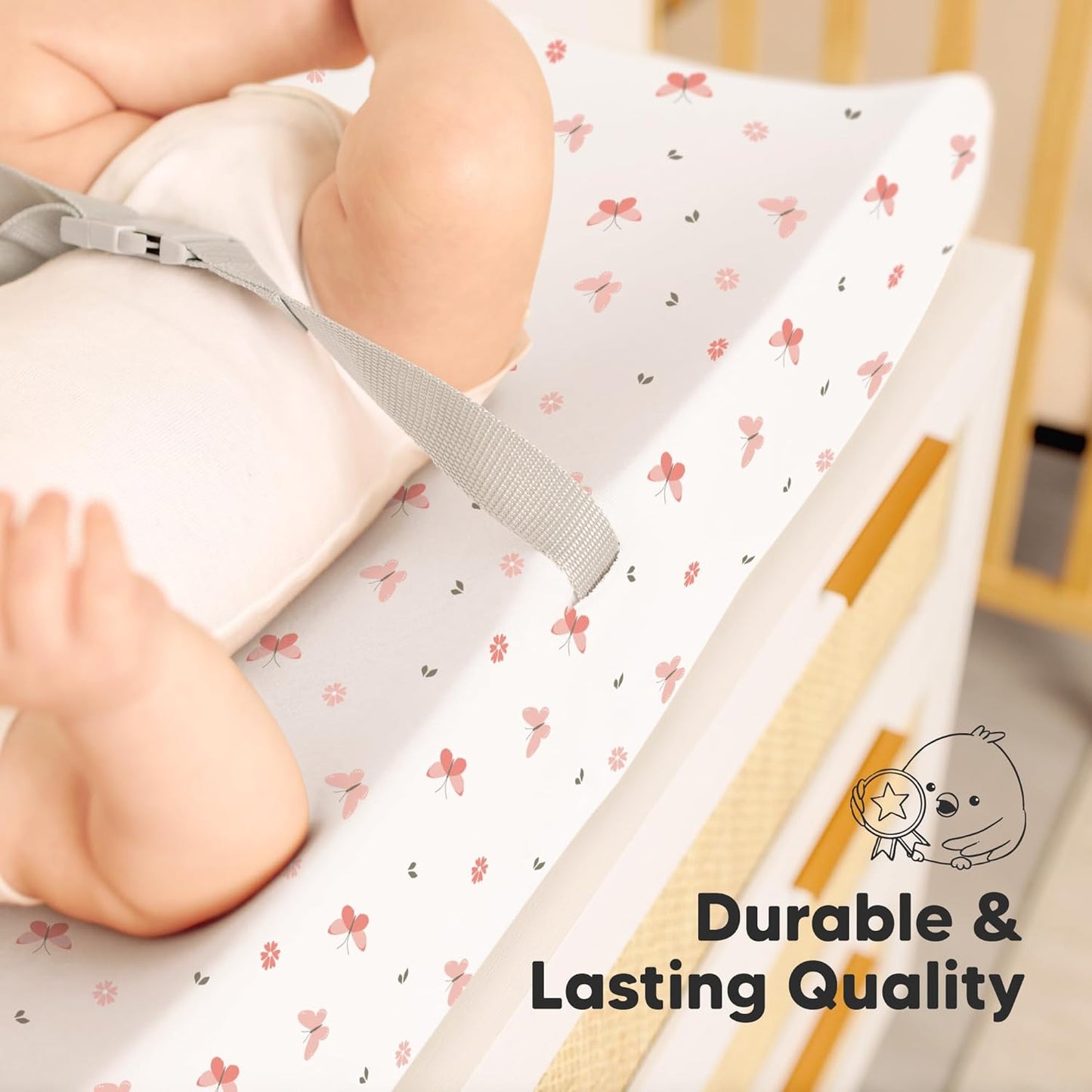 Soothe 100% GOTS-Certified Organic Cotton Changing Pad Covers (2-Pack)