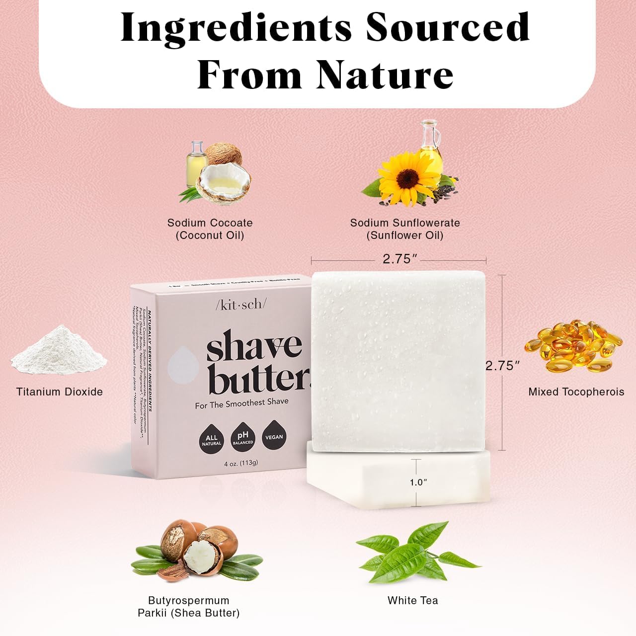 Plastic-Free Sugar Body Scrub Bar, Vegan & Leaping Bunny – Kitsch