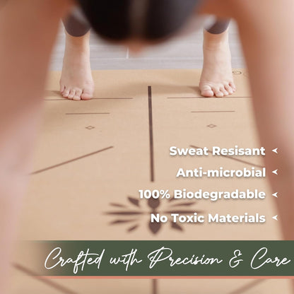 Y O Gayo Premium Yoga Cork Mat: Natural Tree Rubber Base