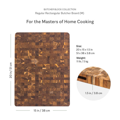 Teakhaus Butcher Block - Extra Large End-Grain Teak Cutting Board