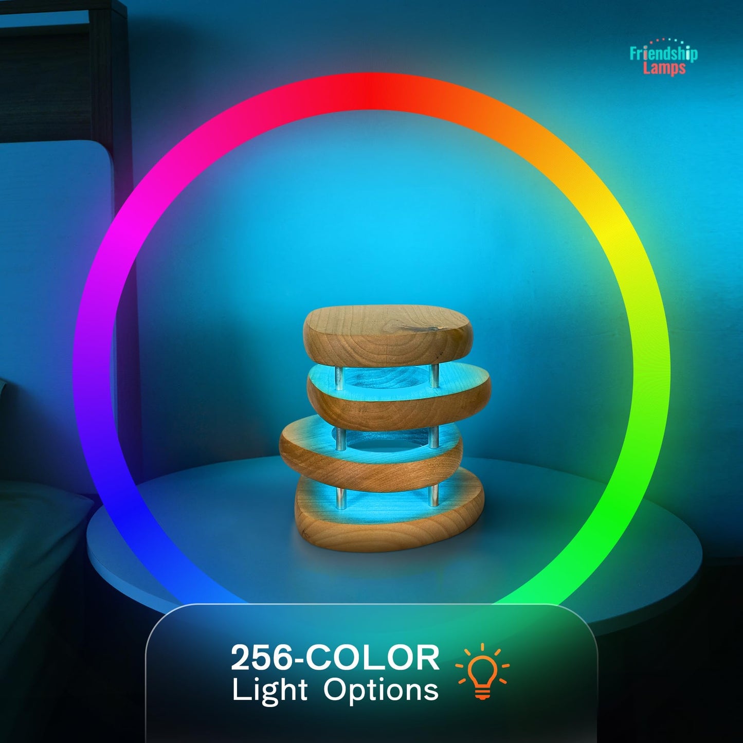 Filimin Friendship Lamp: Mid-Century Knotty Alder Wood