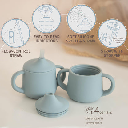 Moonkie 3-in-1 Food-Grade Silicone Training Cup (4 oz)