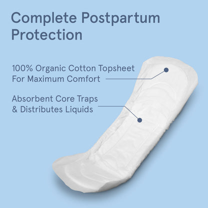 LOLA 100% Organic Cotton Max Absorbency Postpartum Pads
