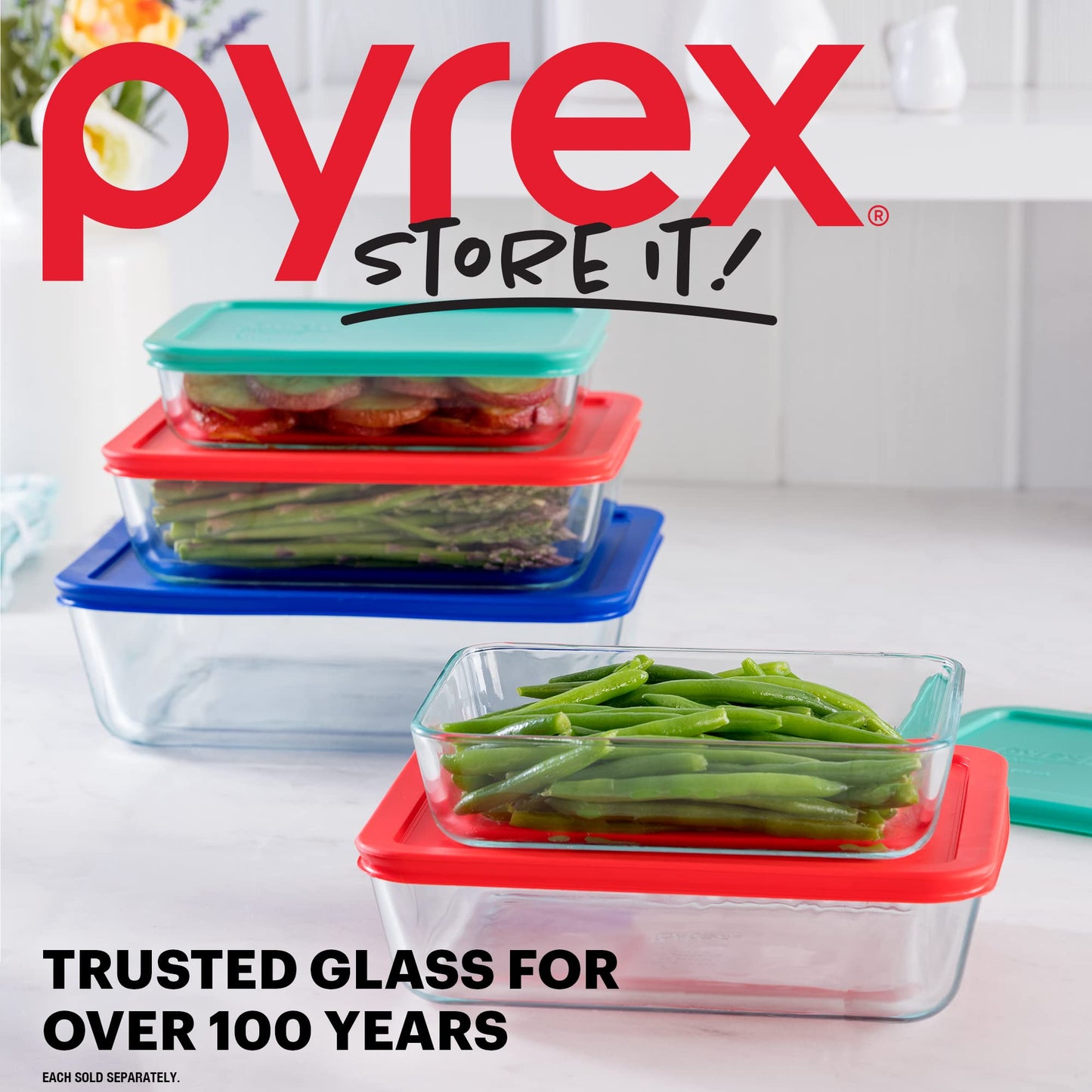Pyrex Simply Store 4-Cup Glass Food Storage Container
