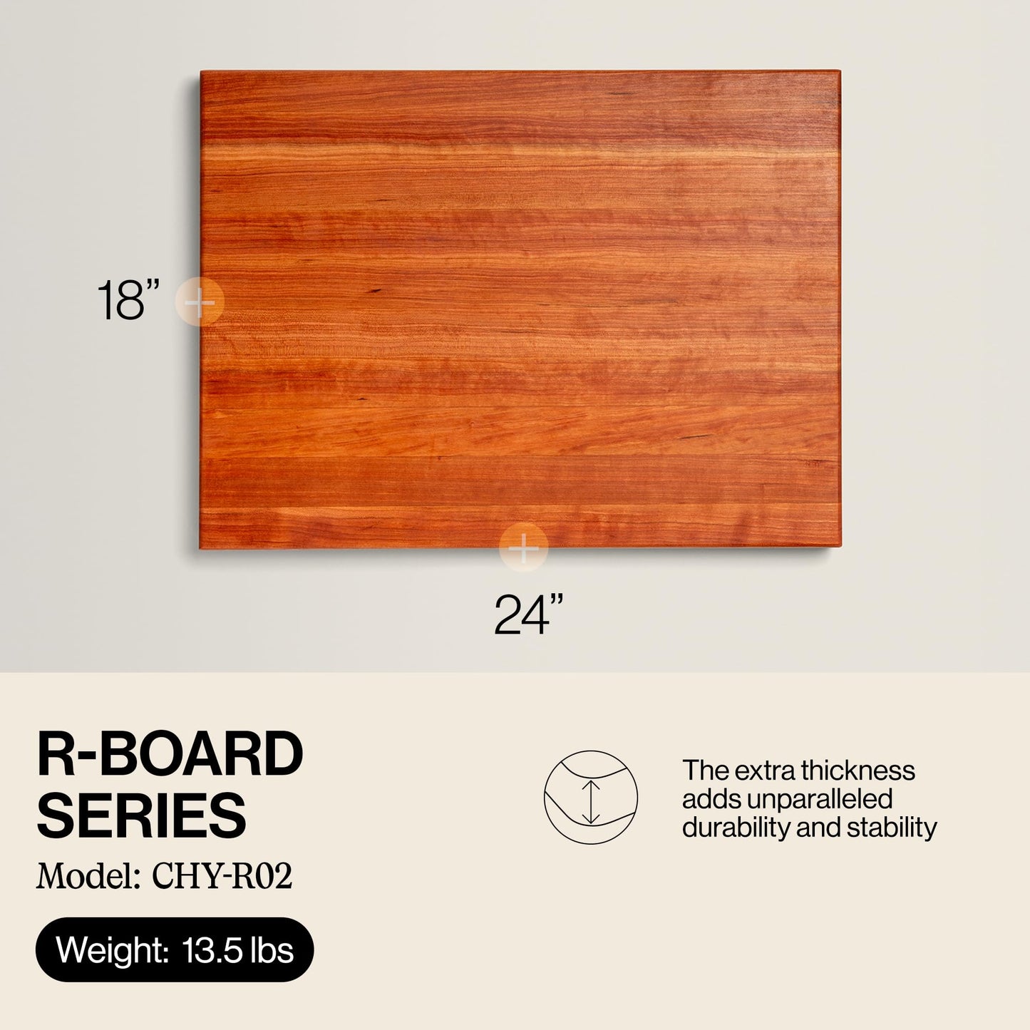 John Boos R-Board Series Maple Cutting Board (24”x18”x1.5”)