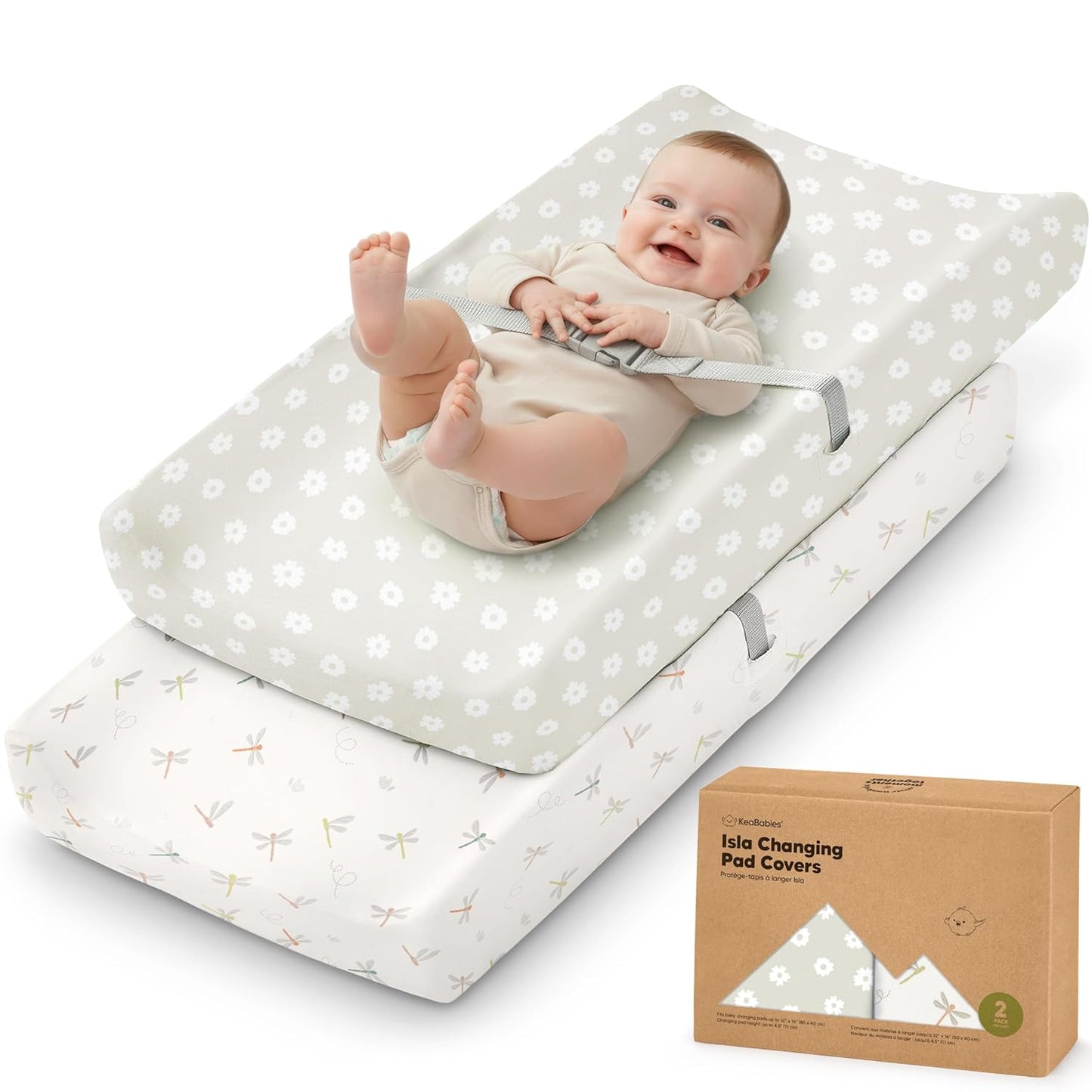 Soothe 100% GOTS-Certified Organic Cotton Changing Pad Covers (2-Pack)