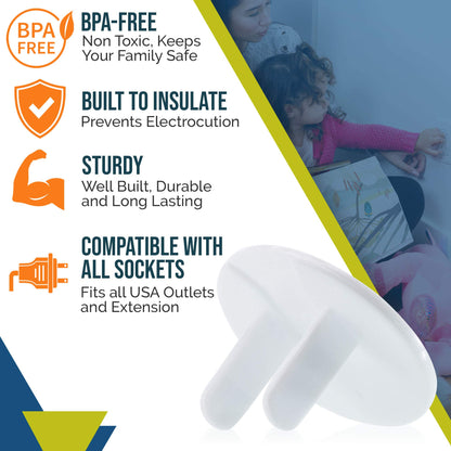 Wappa Baby Outlet Covers: Sturdy 50-Pack Secure Fit