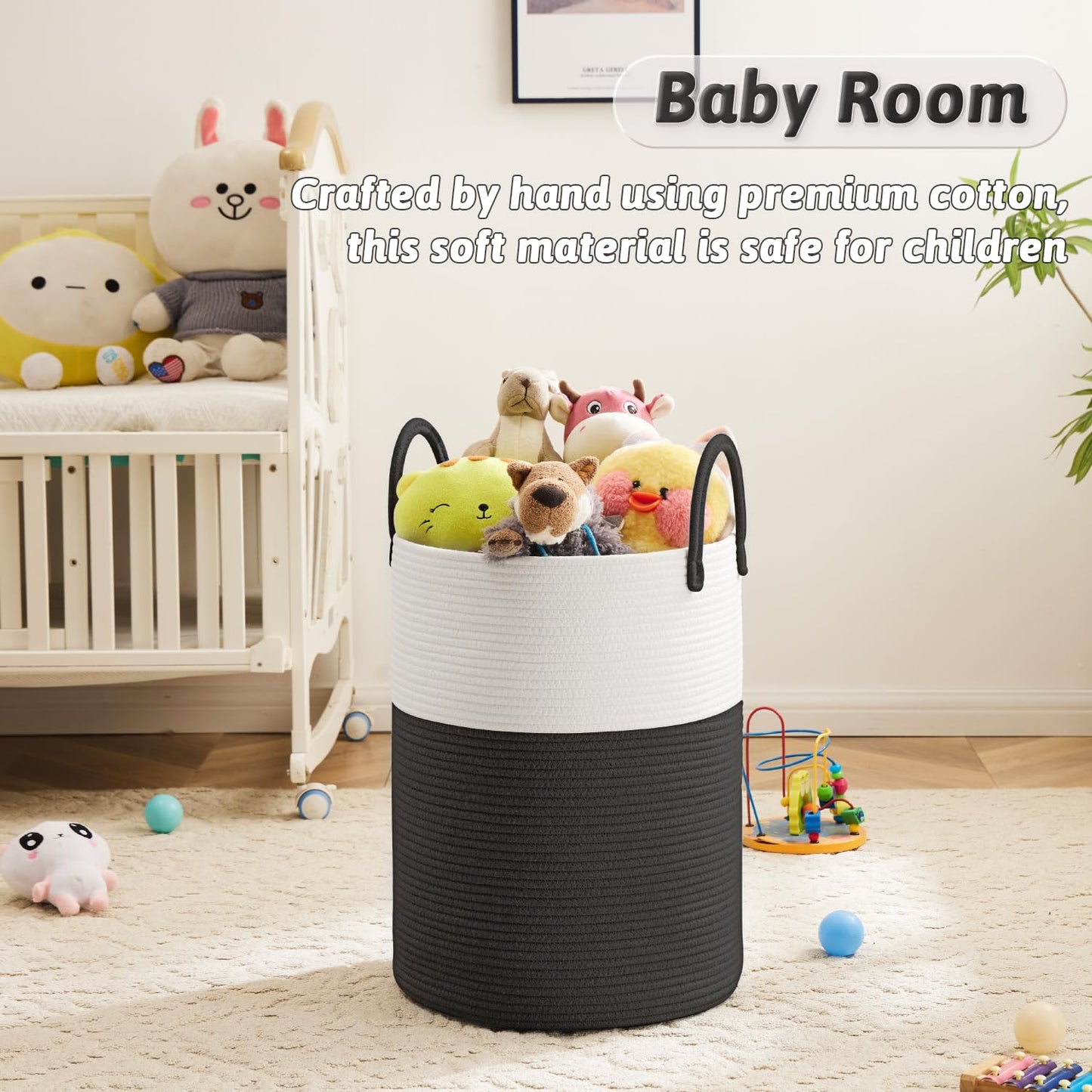 Artfeel 60L Handwoven Natural Cotton Rope Laundry Hamper