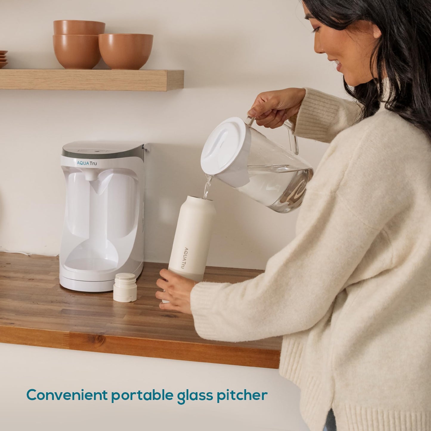 AquaTru Carafe Countertop Reverse Osmosis Purifier: Certified, with Glass Carafe and Mineral Boost