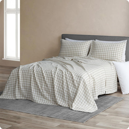 DAPU 100% Pure French Linen Sheets: Natural Normandy Flax Set