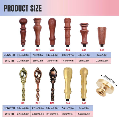 Personalized Wax Seal Stamp: Custom Design, Brass Head & Rosewood Handle That Replaces Disposable Stickers for a Lifetime