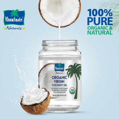 Parachute Naturalz Organic Virgin Coconut Oil: Cold Pressed & Unrefined