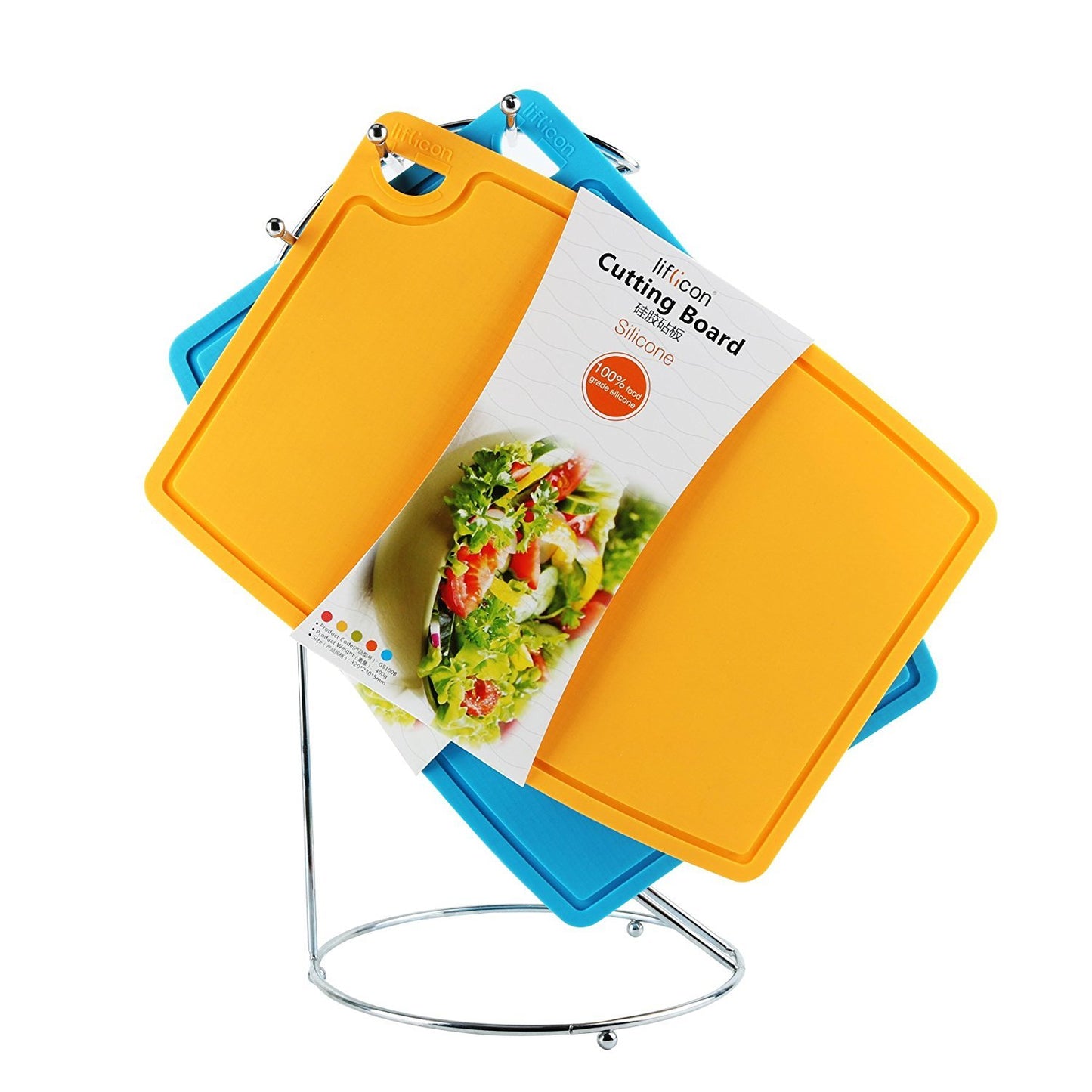 Liflicon 12.6'' x 9.1'' Thick Silicone Cutting Board: Non-Toxic & Flexible.