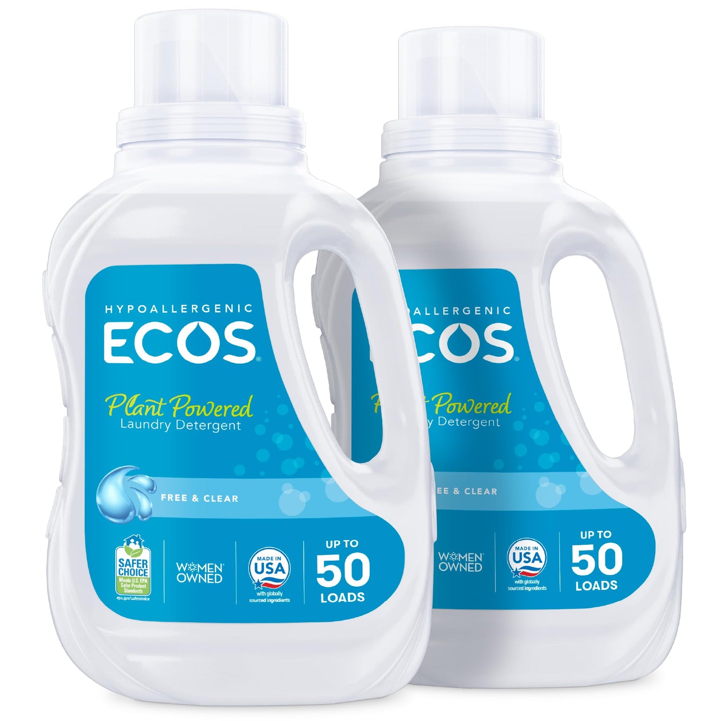 ECOS Plant-Powered Free & Clear Hypoallergenic Laundry Detergent