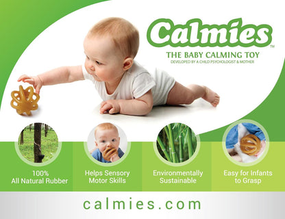 CALMIES Natural Rubber Teether: 100% Plant-Based Infant Toy