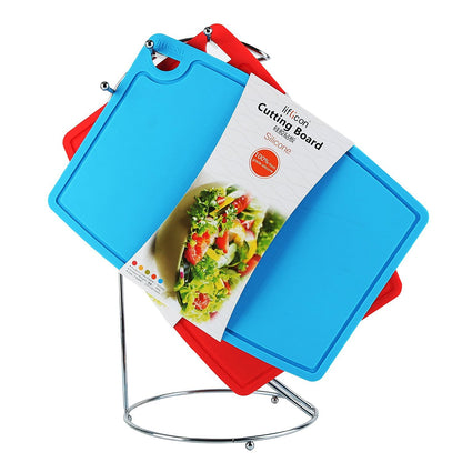 Liflicon 12.6'' x 9.1'' Thick Silicone Cutting Board: Non-Toxic & Flexible.