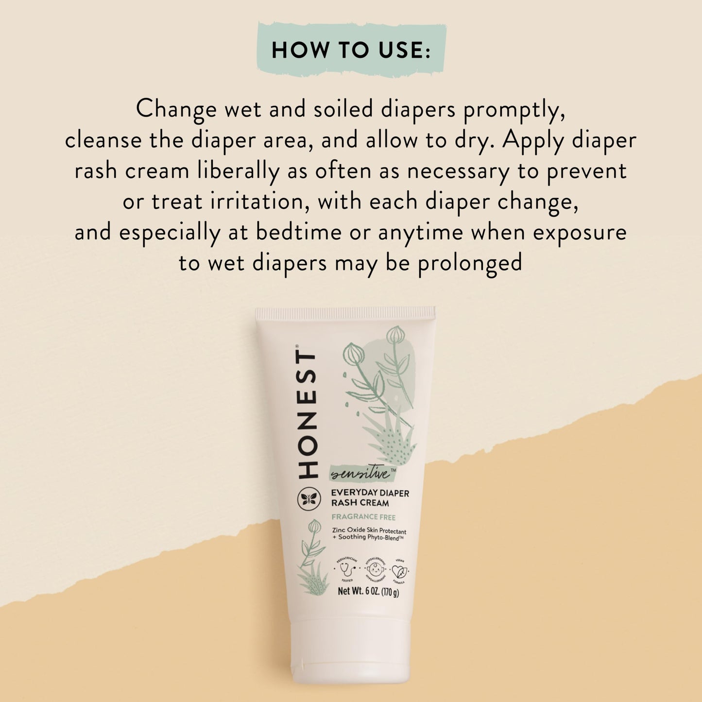 The Honest Company Diaper Rash Cream: Moisturizing Zinc Oxide Ointment