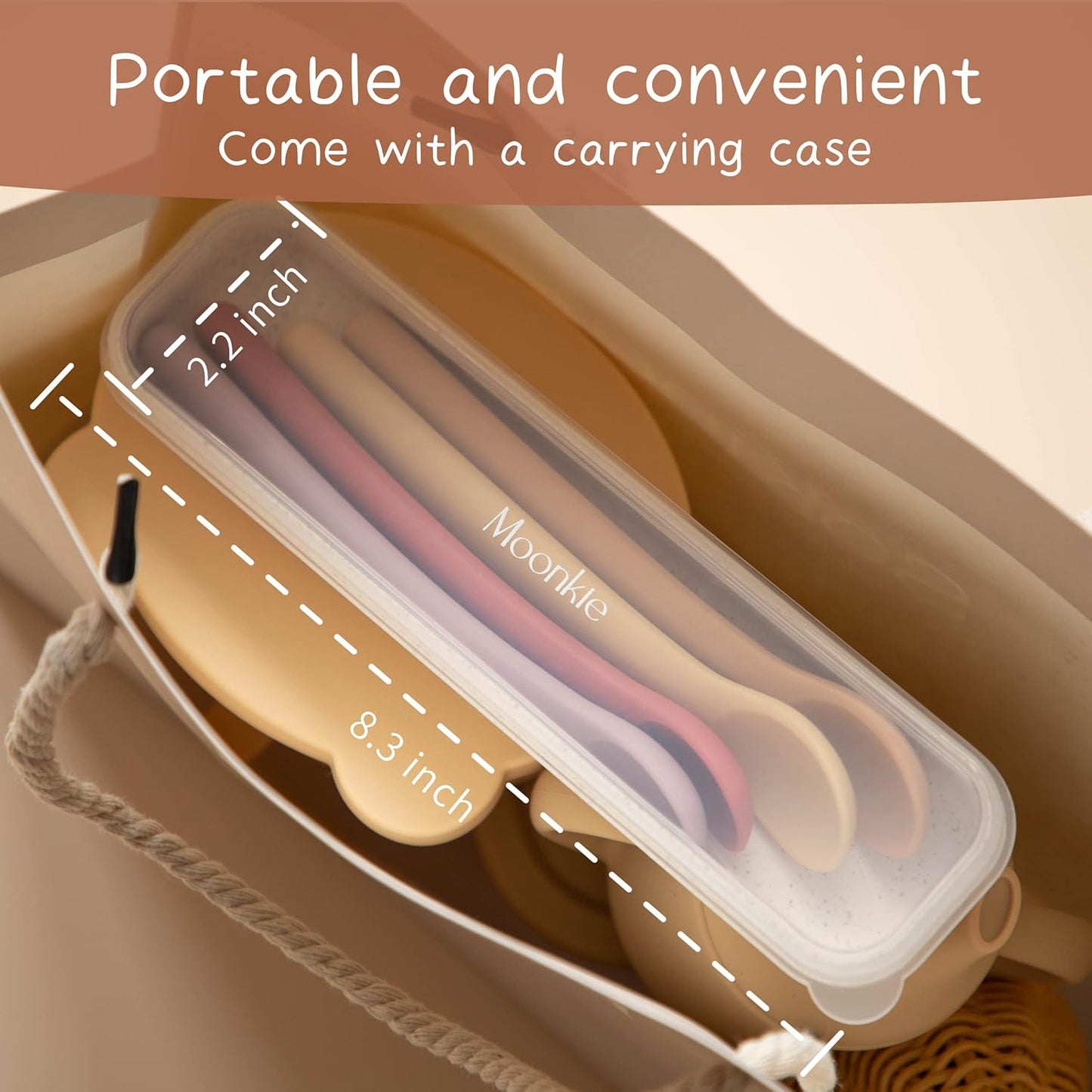 Moonkie 100% Food-Grade Silicone 2-Stage Baby Spoons (4-Pack)