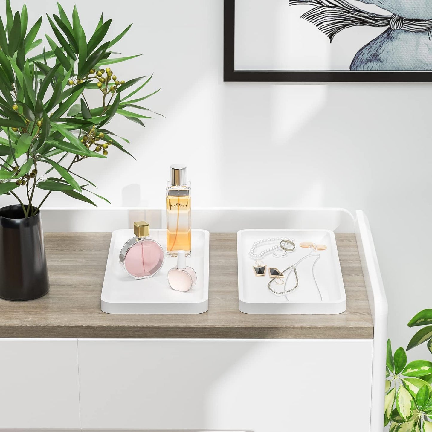Sustainable Bamboo Bathroom Vanity Tray: Sleek Countertop Organizer