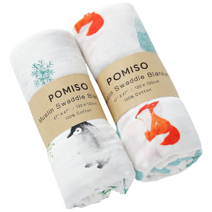 POMISO Muslin Swaddle Pack: 100% Pure Cotton Comfort