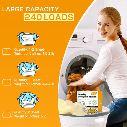 Soulink Laundry Sheets: Plant-Based Unscented 240 Loads