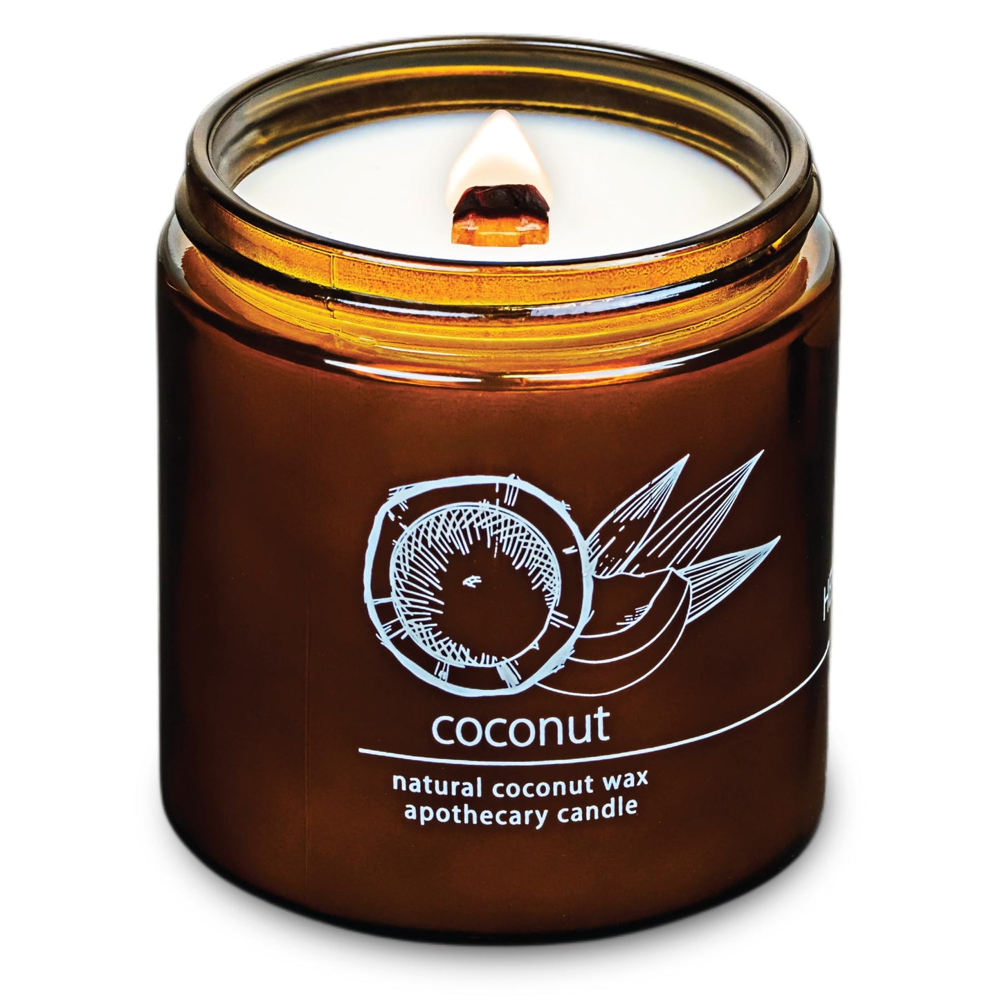 Non-Toxic Coconut Wax Candle: Signature Crackling Wood Wick, Phthalate-Free, 60-Hour Clean Burn