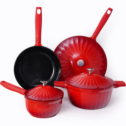 7-Piece Nonstick Ceramic Cookware Set in Jet Black