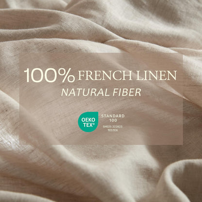 DAPU 100% Pure French Linen Sheets: Natural Normandy Flax Set