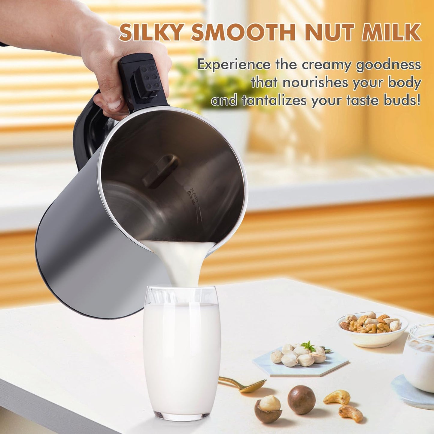 Automatic Nut Milk Maker Machine: 100% Food Grade Stainless Steel