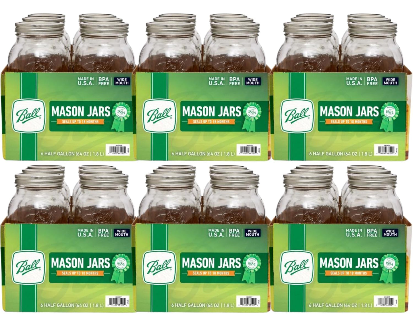Ball Wide Mouth Pint 16-Ounce Glass Mason Jar with Lids (12-Count)