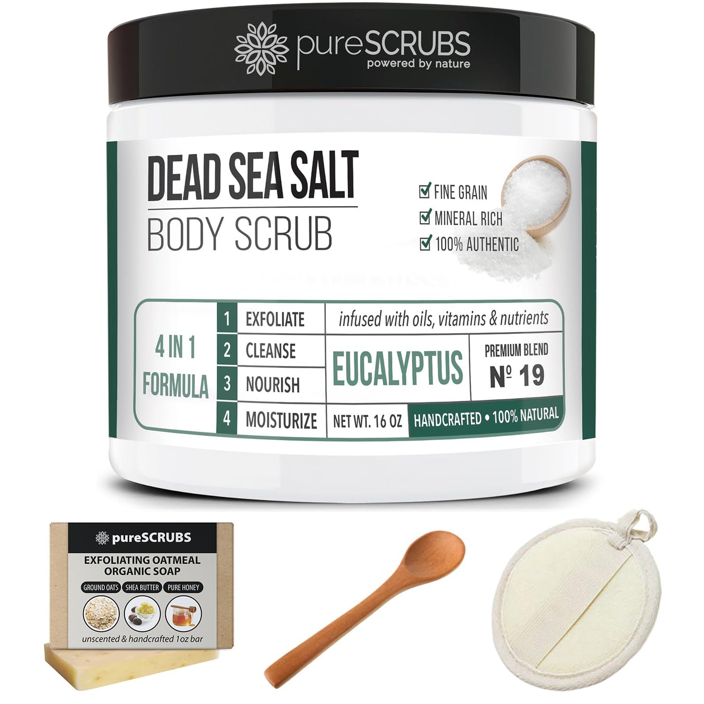 Fragrance-Free Dead Sea Salt Body Scrub, Organic Oils – pureSCRUBS Unscented