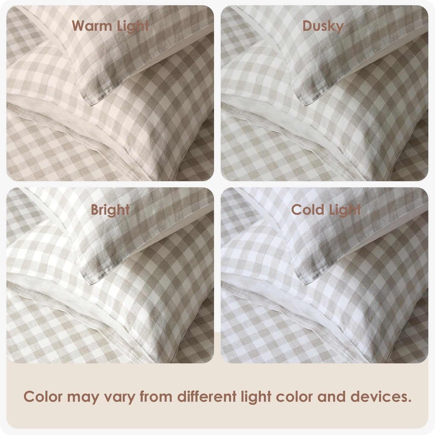 DAPU 100% Pure French Linen Sheets: Natural Normandy Flax Set