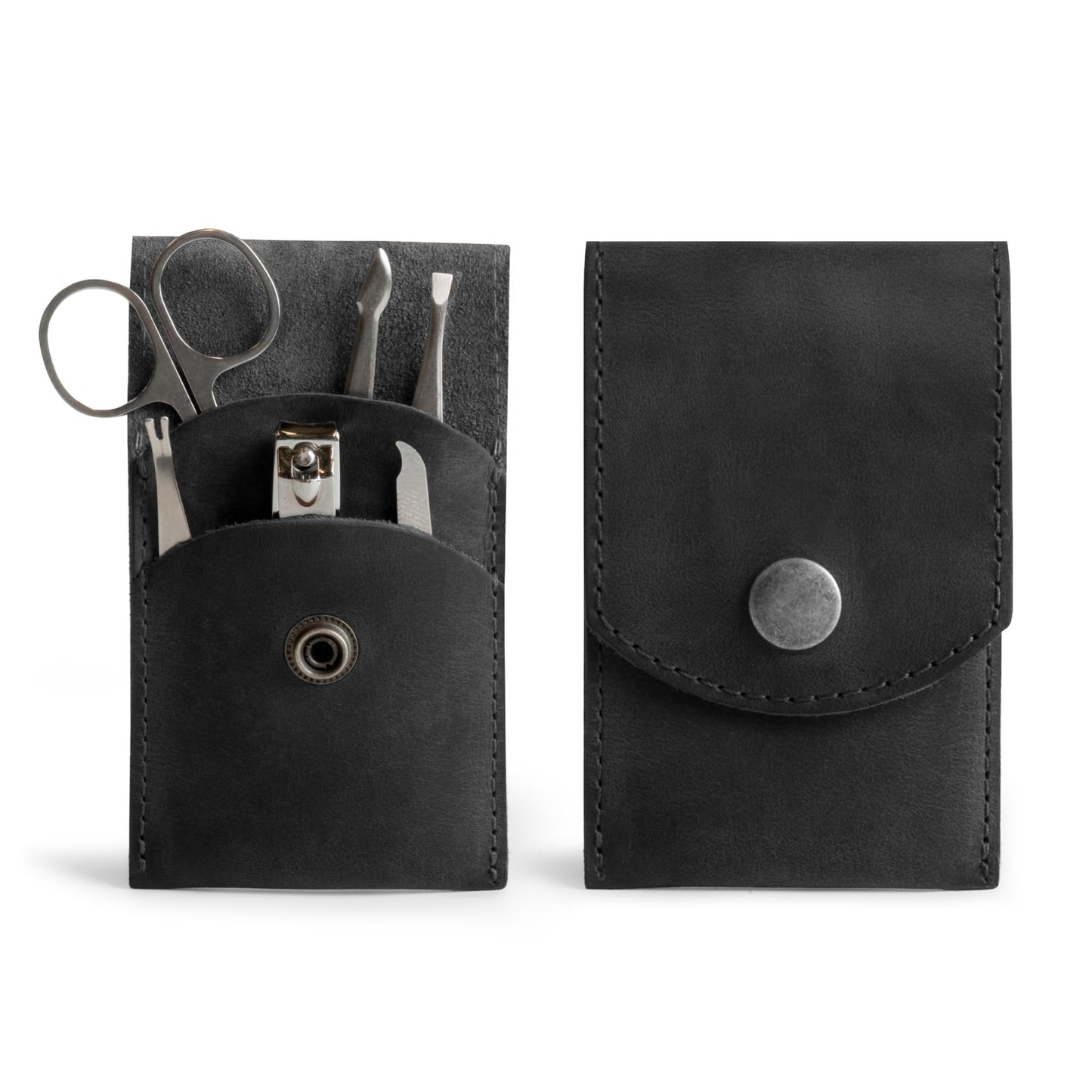 Hide & Drink Full-Grain Leather Double Nail Clipper Case: Handmade