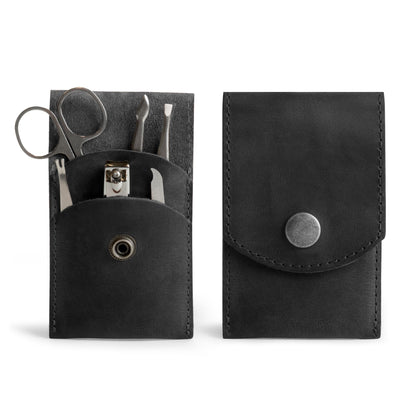 Hide & Drink Full-Grain Leather Double Nail Clipper Case: Handmade