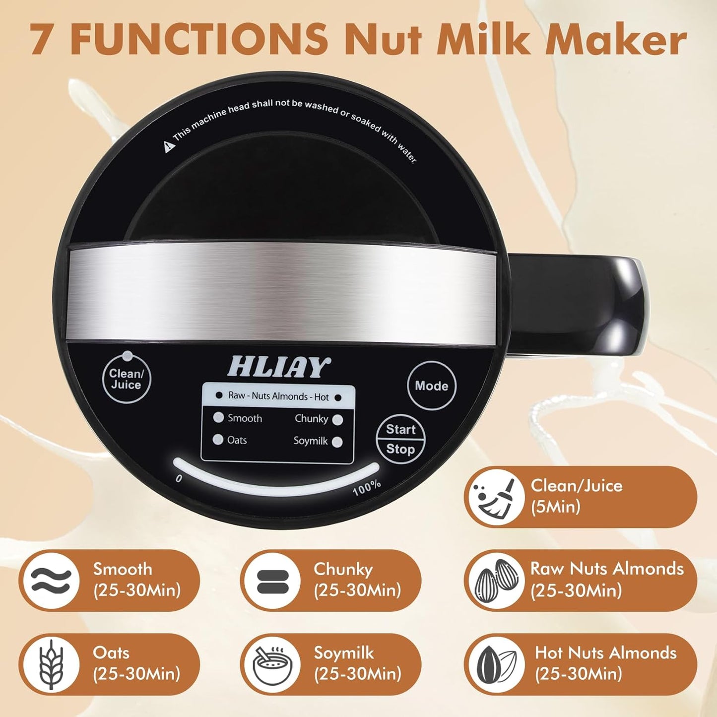 Automatic Nut Milk Maker Machine: 100% Food Grade Stainless Steel