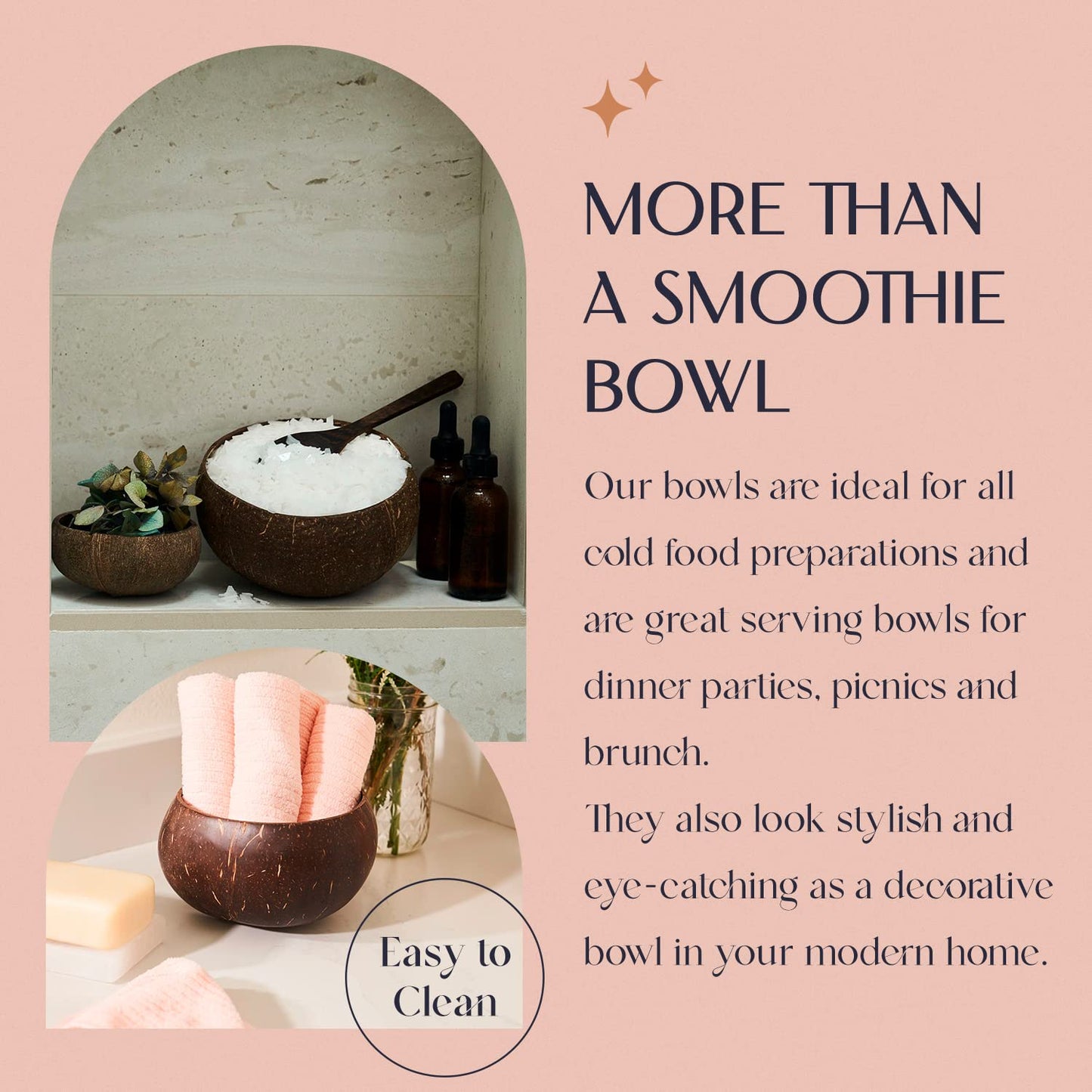 COCOBOWLCO Jumbo Polished Coconut Bowl Set with Wooden Spoons