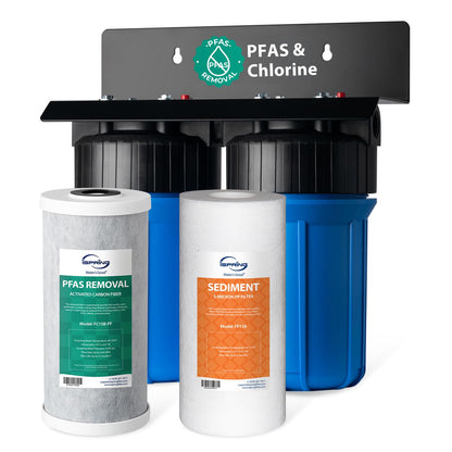 Compact Whole-House PFAS & Lead Water Filter, 2-Stage – iSpring WGB21B-PFKS