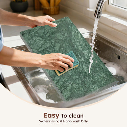 Diflart Natural Granite Cutting Board: Large 16" x 20" Polished Stone Slab.