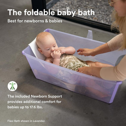 Stokke Flexi Bath Bundle: Non-Toxic Foldable Tub & Newborn Support