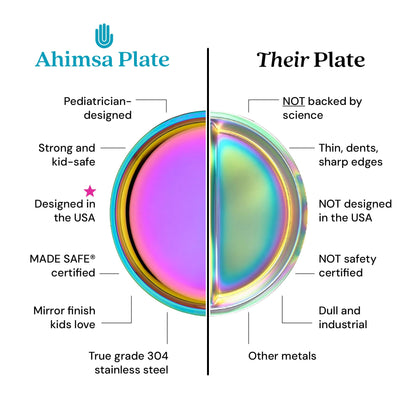 Ahimsa Balanced Bites Pediatrician-Designed Stainless Steel Divided Plate