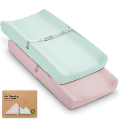 Soothe 100% GOTS-Certified Organic Cotton Changing Pad Covers (2-Pack)