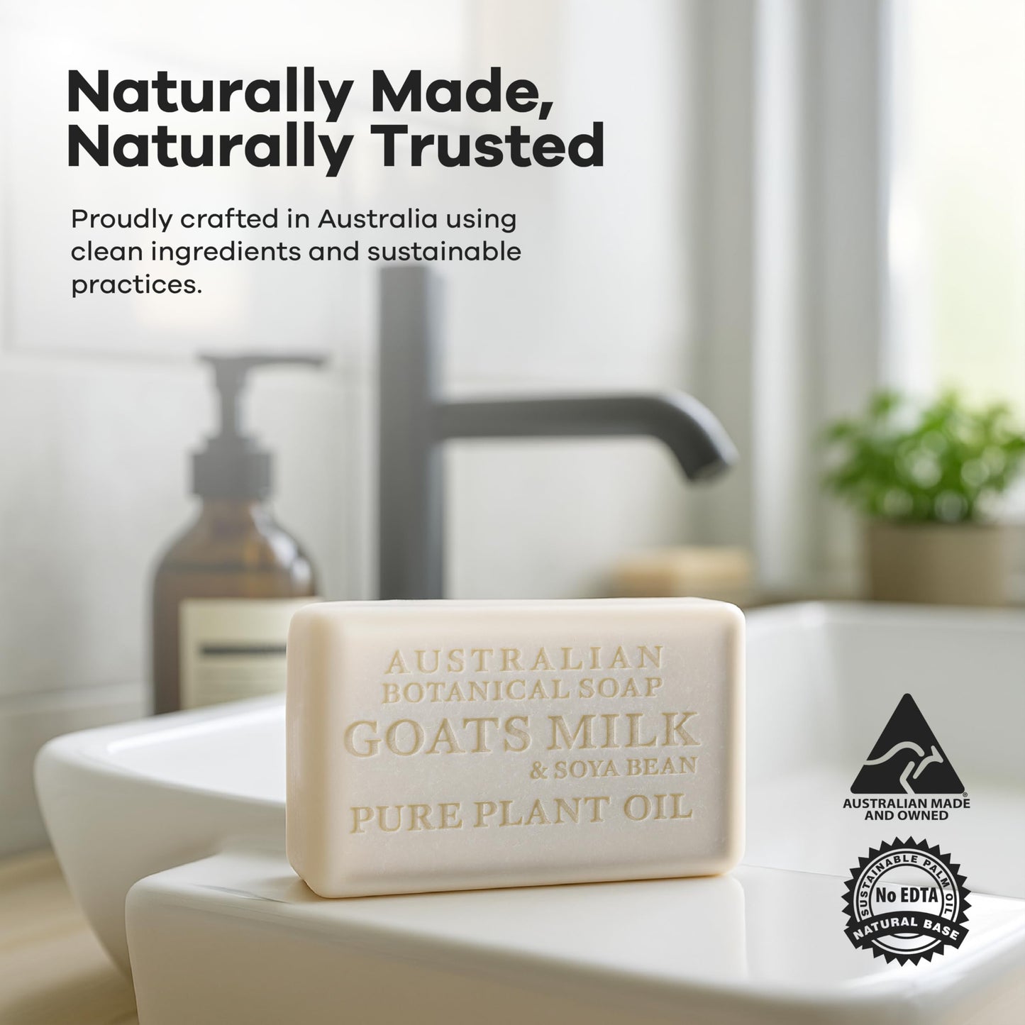 Australian Botanical Goat Milk Soap: Triple Milled with Organic Shea Butter