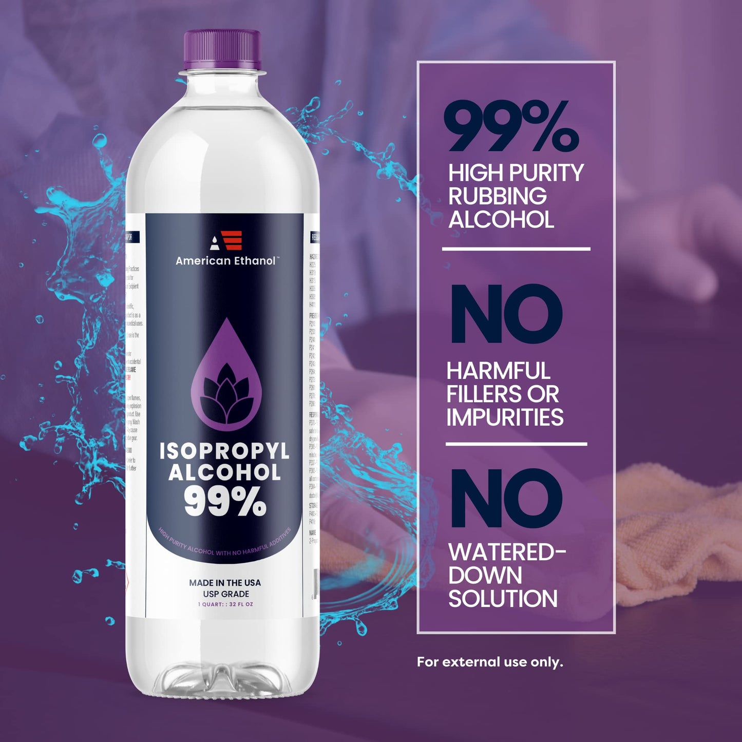 American Ethanol 99% Pure Isopropyl Alcohol: High-Purity Rubbing Alcohol