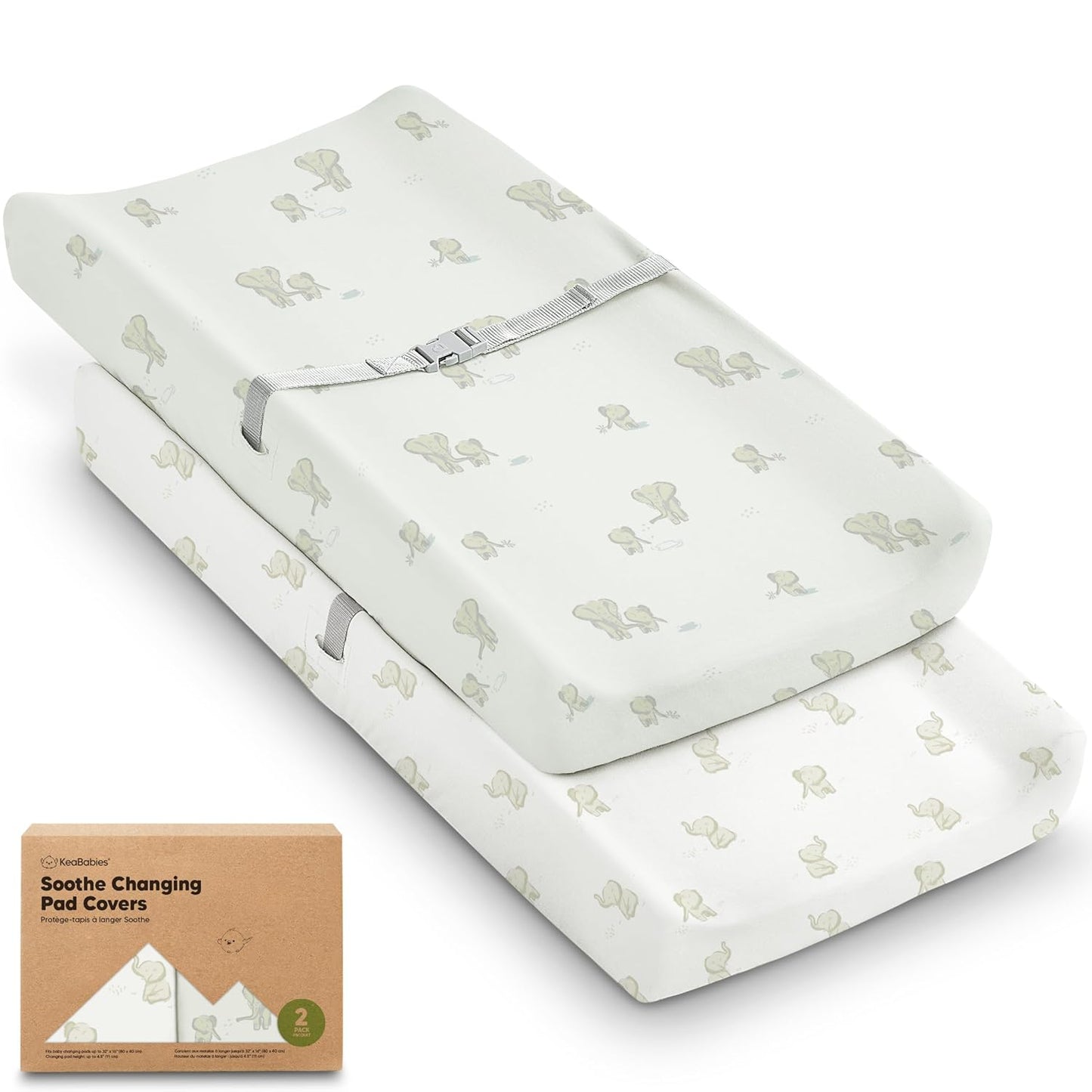 Soothe 100% GOTS-Certified Organic Cotton Changing Pad Covers (2-Pack)
