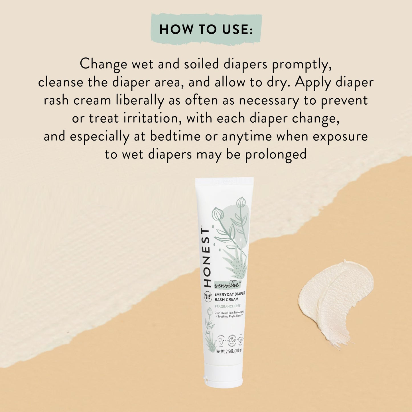 The Honest Company Diaper Rash Cream: Moisturizing Zinc Oxide Ointment